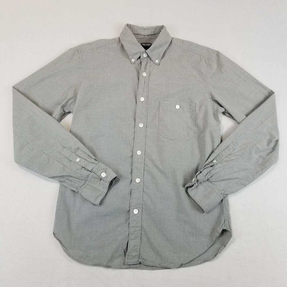 Todd Snyder Shirt Mens Small Gray Check Cotton Button Down Casual Long Sleeve